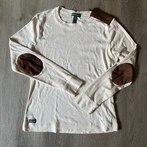 Polo by Ralph Lauren Cream Long Sleeve with Brown Accents